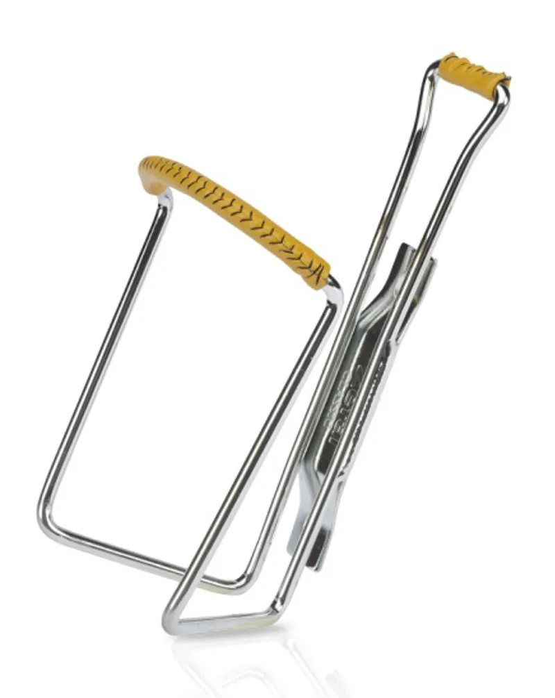 Zefal Vintage Water Bottle Cage - Silver/Brown Leather