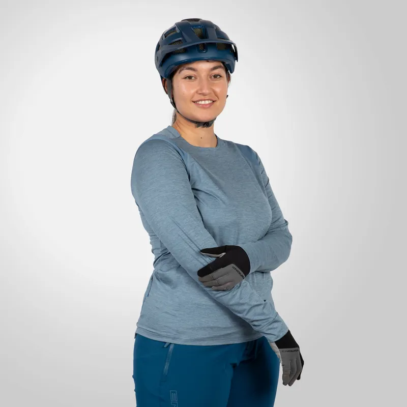 Endura SingleTrack Women's Long Sleeve Jersey - Blue steel-3