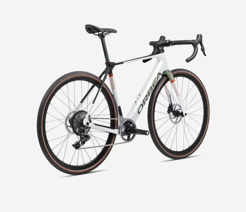 Orbea Gain M30i 2024 Carbon Electric Road Bike - White Chic/Green-2
