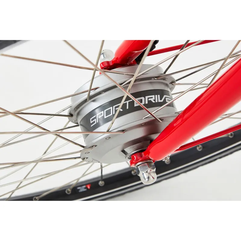 Ridgeback Electron F.H.D Unisex 2025 Electric Urban Bike - Red-3