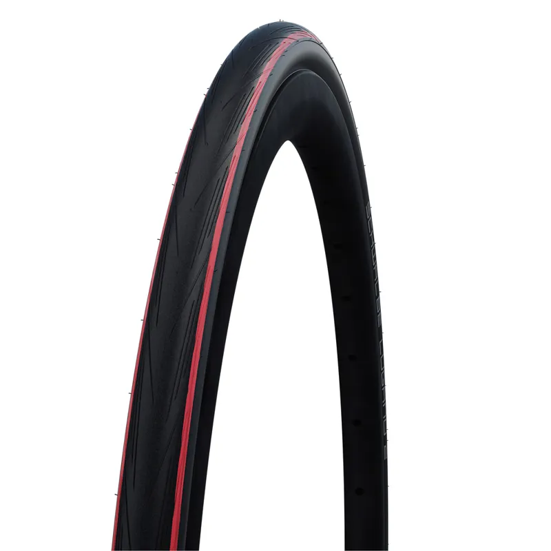 Schwalbe Lugano II Folding 700 x 25c Road Bike Tyre - Black/Red