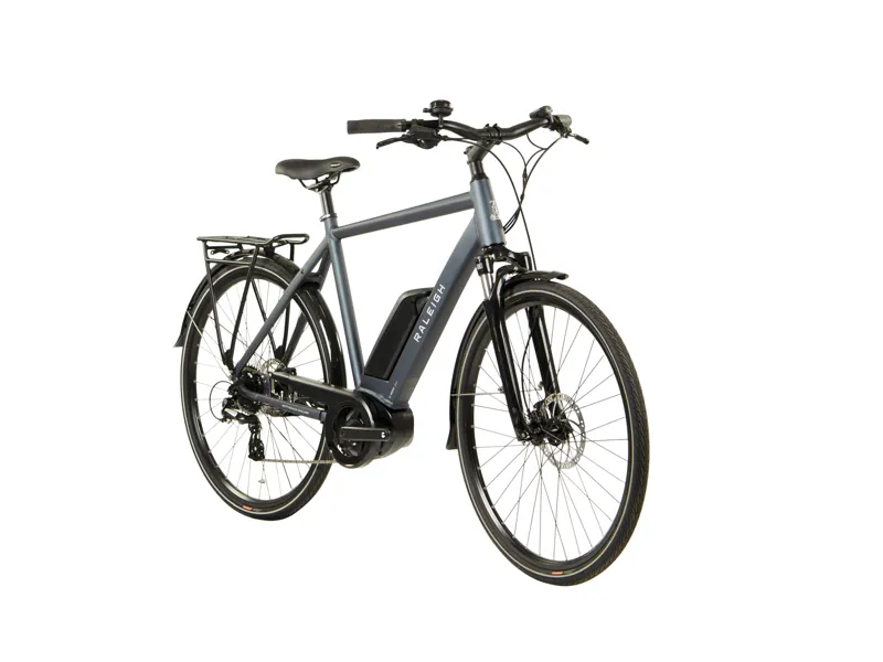 Raleigh Motus Crossbar Derailleur 2023 Electric Urban Bike - Grey/Blue-1