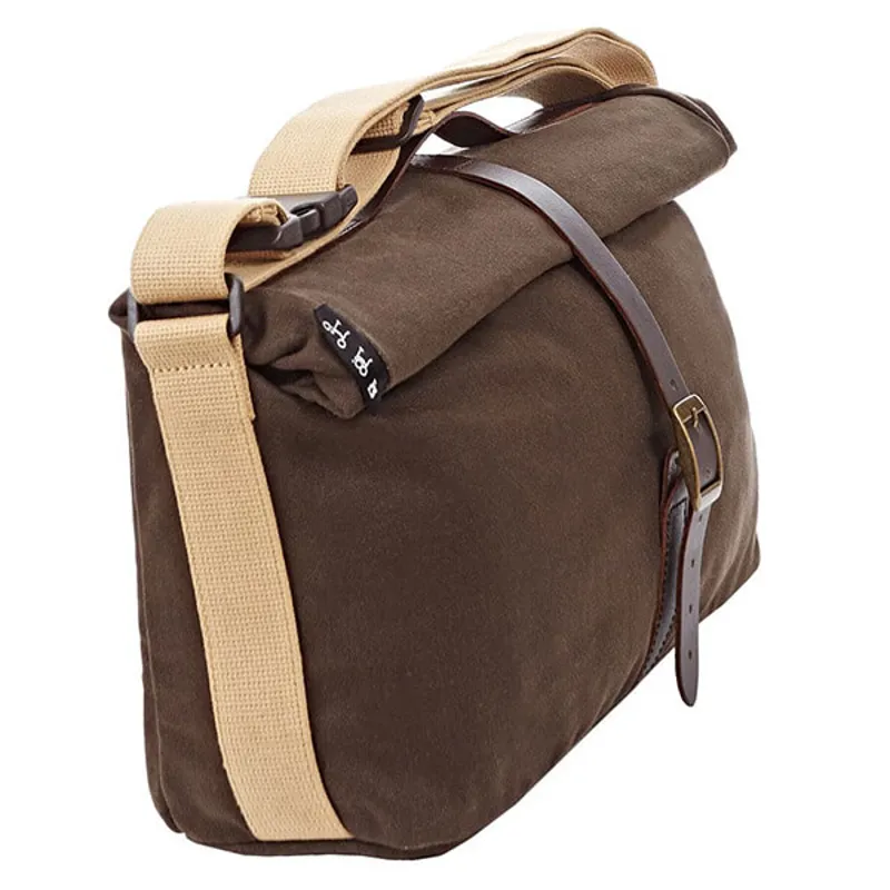 Brompton Roll Top Bag Handlebar Bag - Khaki Waxed Canvas-1