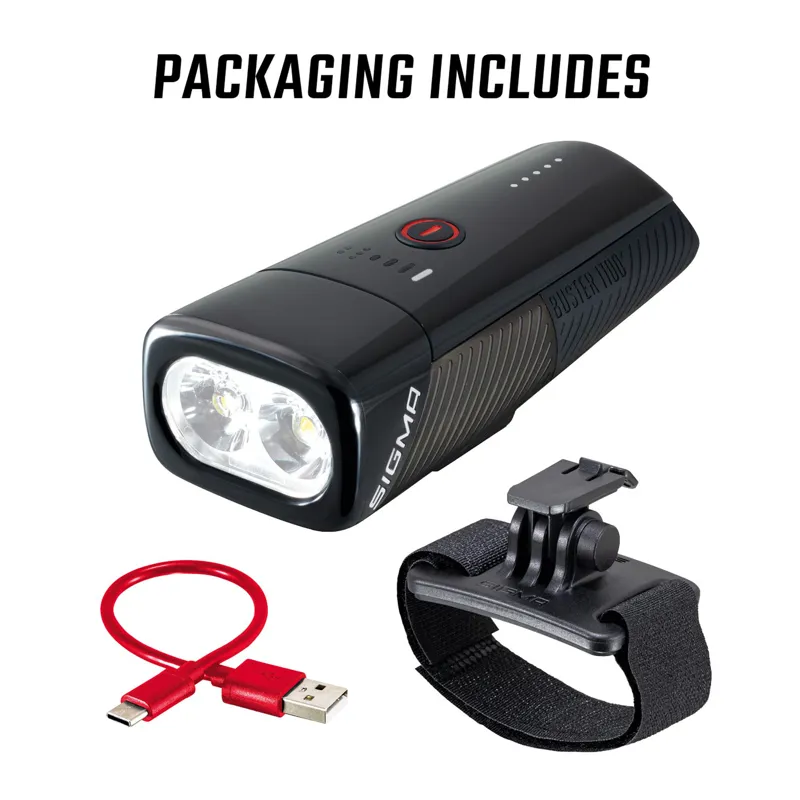 Sigma Buster 1100 USB Headlight w/Helmet Mount-1