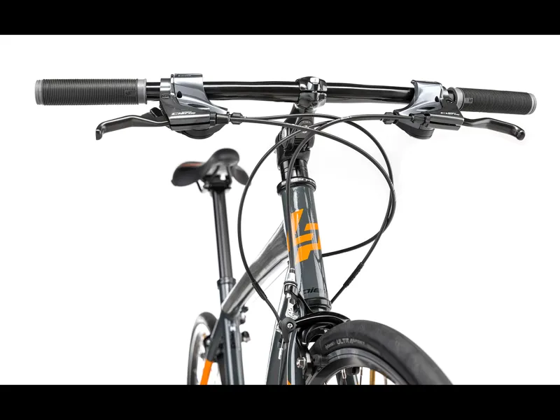 Lapierre Shaper 100 2019 Flat Bar Road Bike - Silver/Orange-4