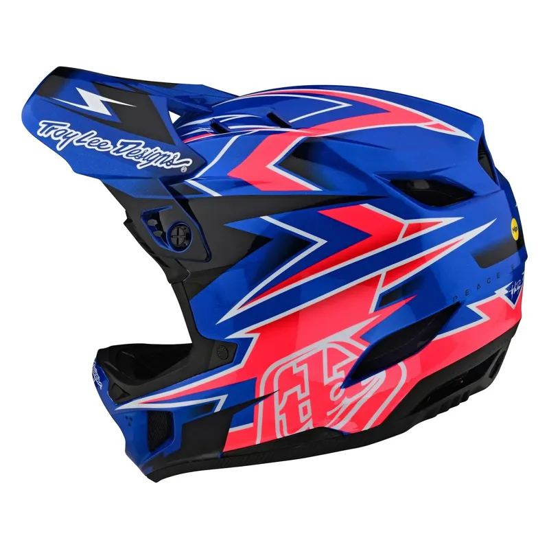 Troy Lee Designs D4 Composite MIPS Full Face Helmet - Volt Blue-3