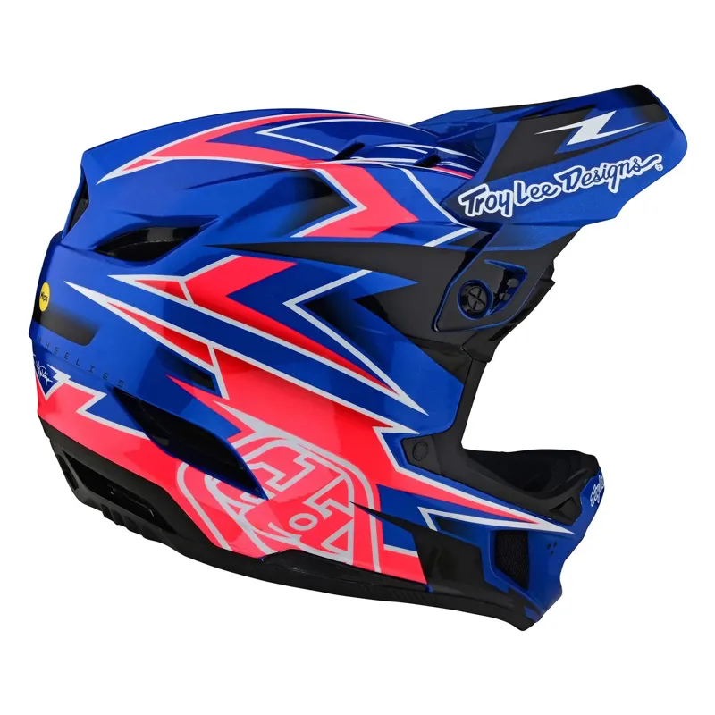 Troy Lee Designs D4 Composite MIPS Full Face Helmet - Volt Blue-2
