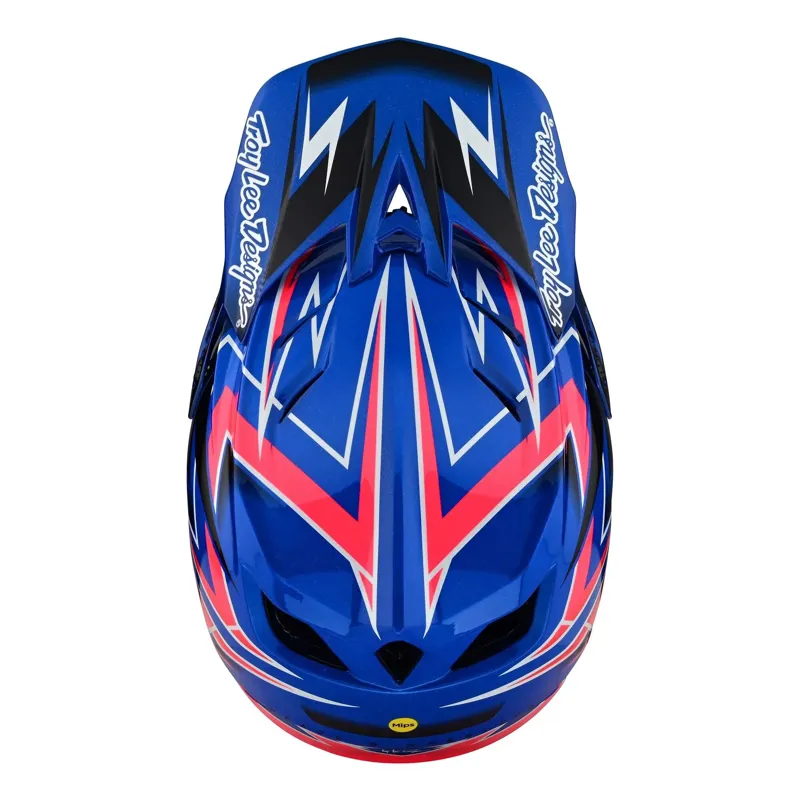 Troy Lee Designs D4 Composite MIPS Full Face Helmet - Volt Blue-4