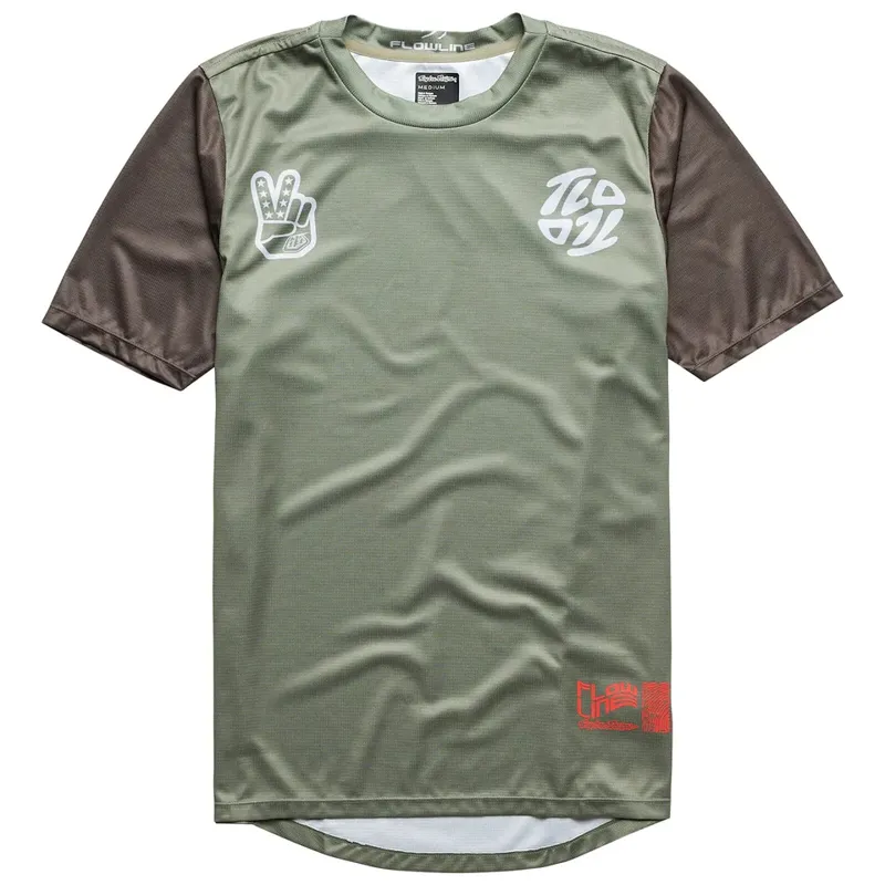 Troy Lee Designs Flowline Men's Short Sleeve Jersey - Flipped Olive