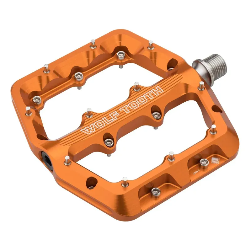 Wolf Tooth Waveform Flat MTB Pedals - Orange