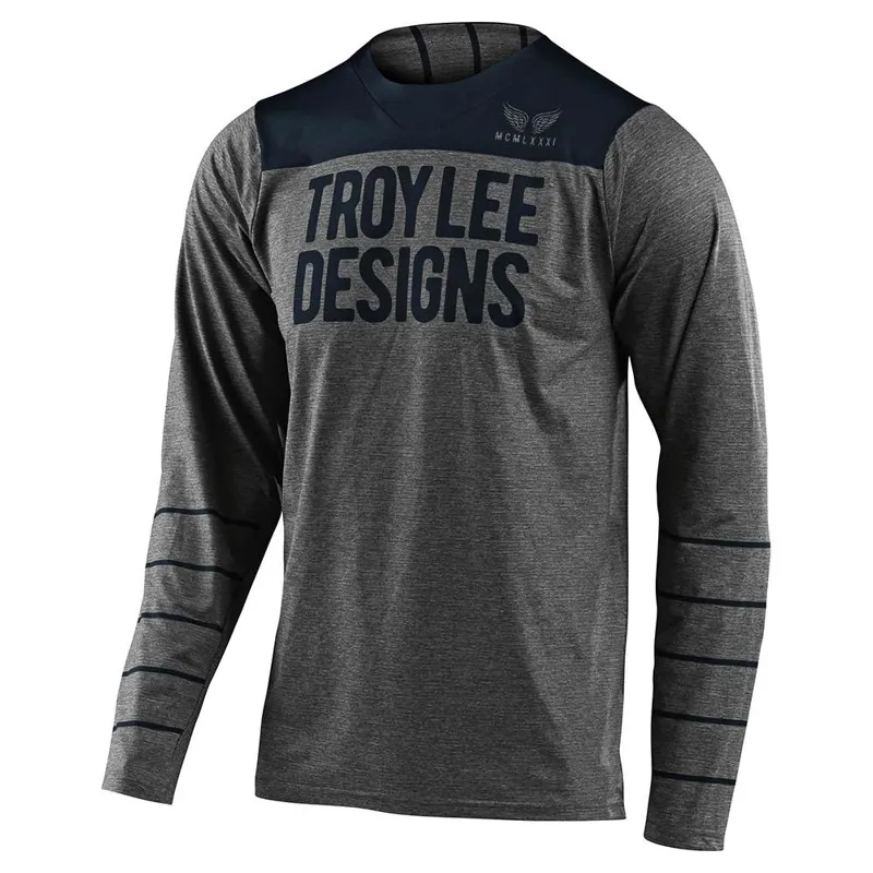 Troy Lee Designs Skyline Long Sleeve Jersey - Pinstripe Grey/Navy